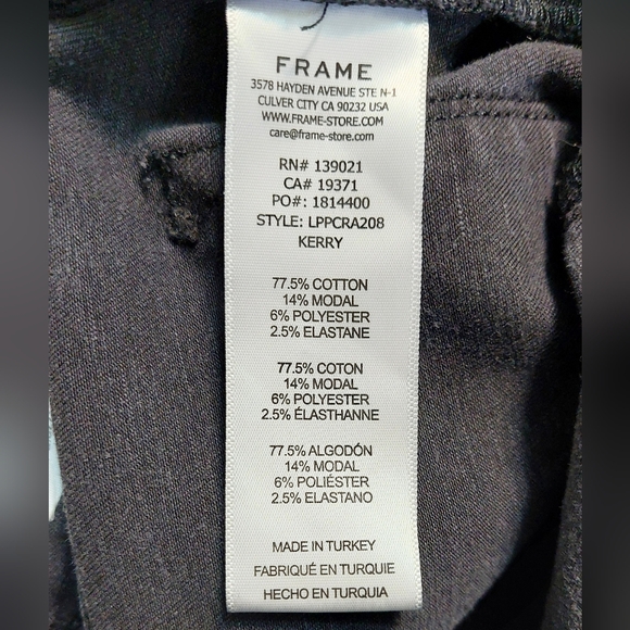 Frame Denim Black Le Palazzo Crop in Film Noir, Size 28 - Picture 10 of 10